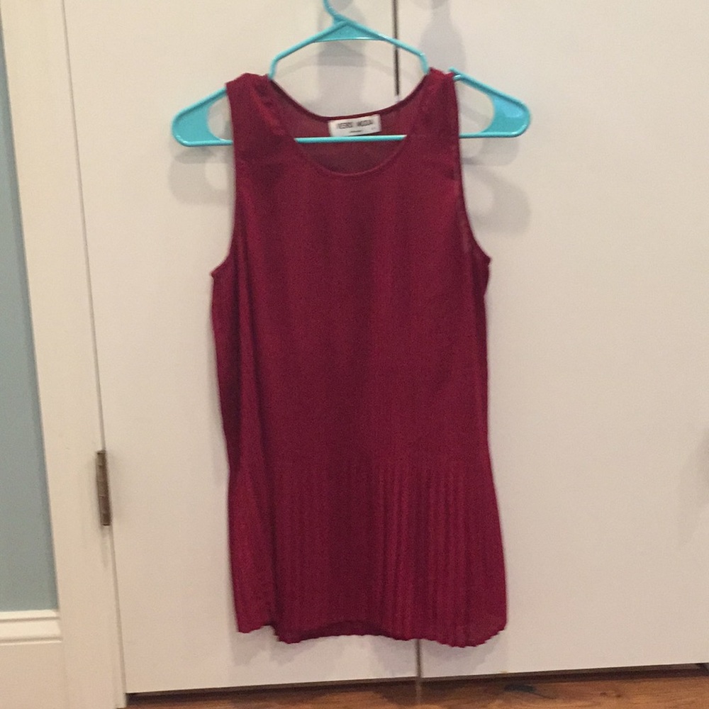 Elegant accordion tank blouse